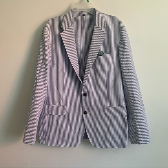 J.Crew Mens Thompson Seersucker Pinstripe Blazer - Picture 4 of 14
